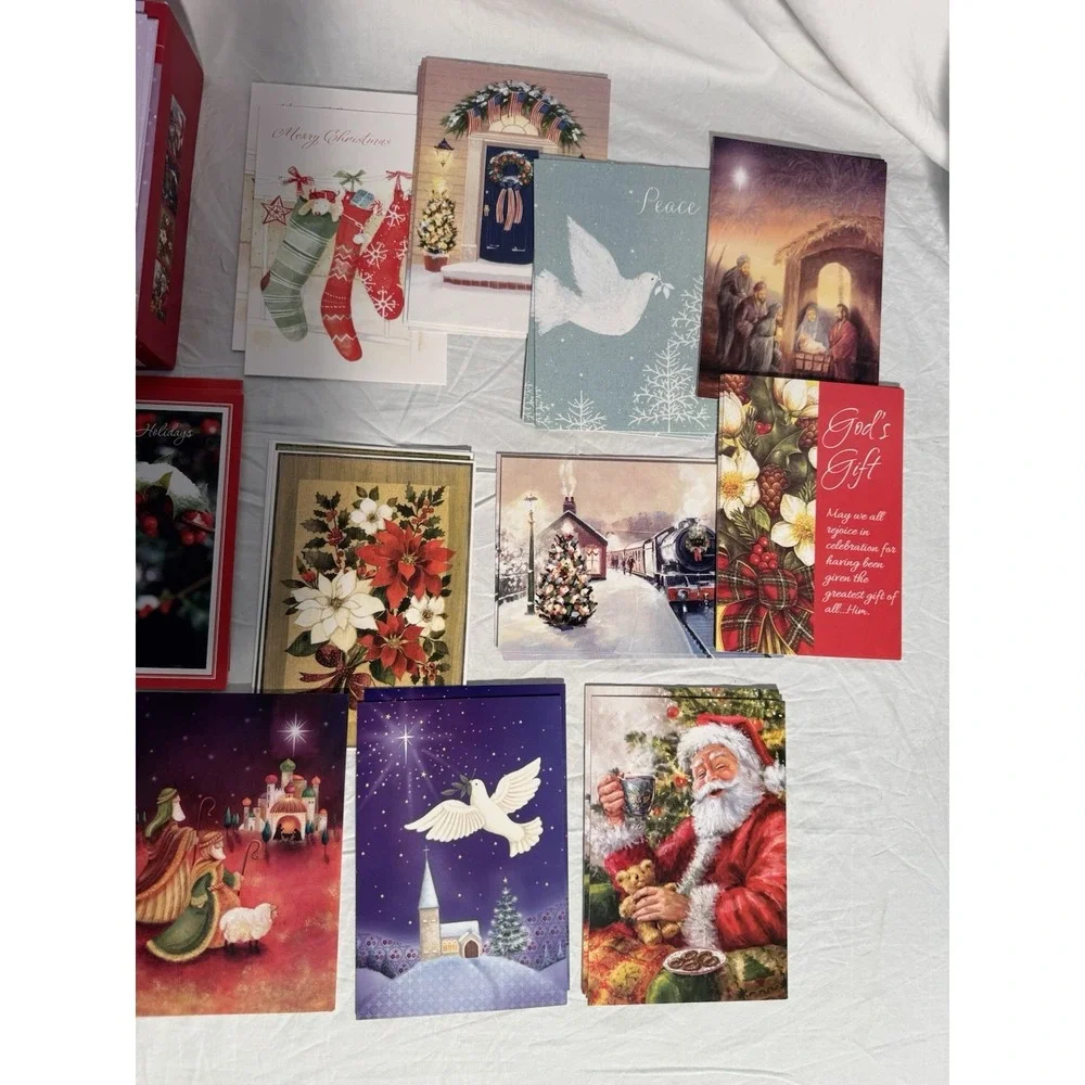 Assorted Lot of 50 Christmas Cards with Envelopes New In Box